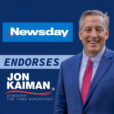 Newsday Endorses Jon Kaiman, Democrat for Town Supervisor